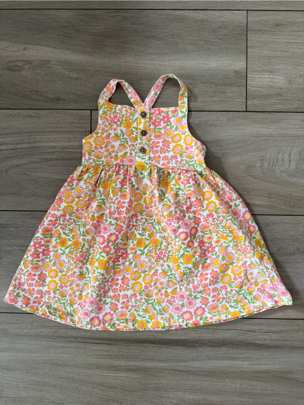 Girls 3T dress and romper bundle Floral Sundress Leopard print - Picture 2 of 7